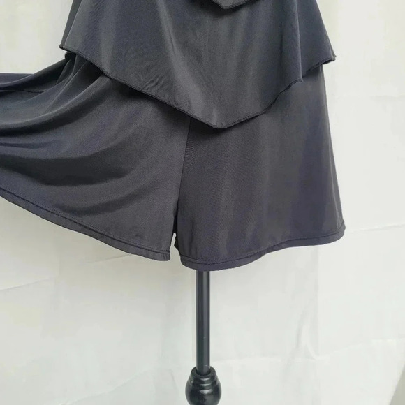 Fit 4 Ur Hips One piece Flattering ruffle Tiered swim Shorts Romper Black sz 10 - Picture 9 of 10